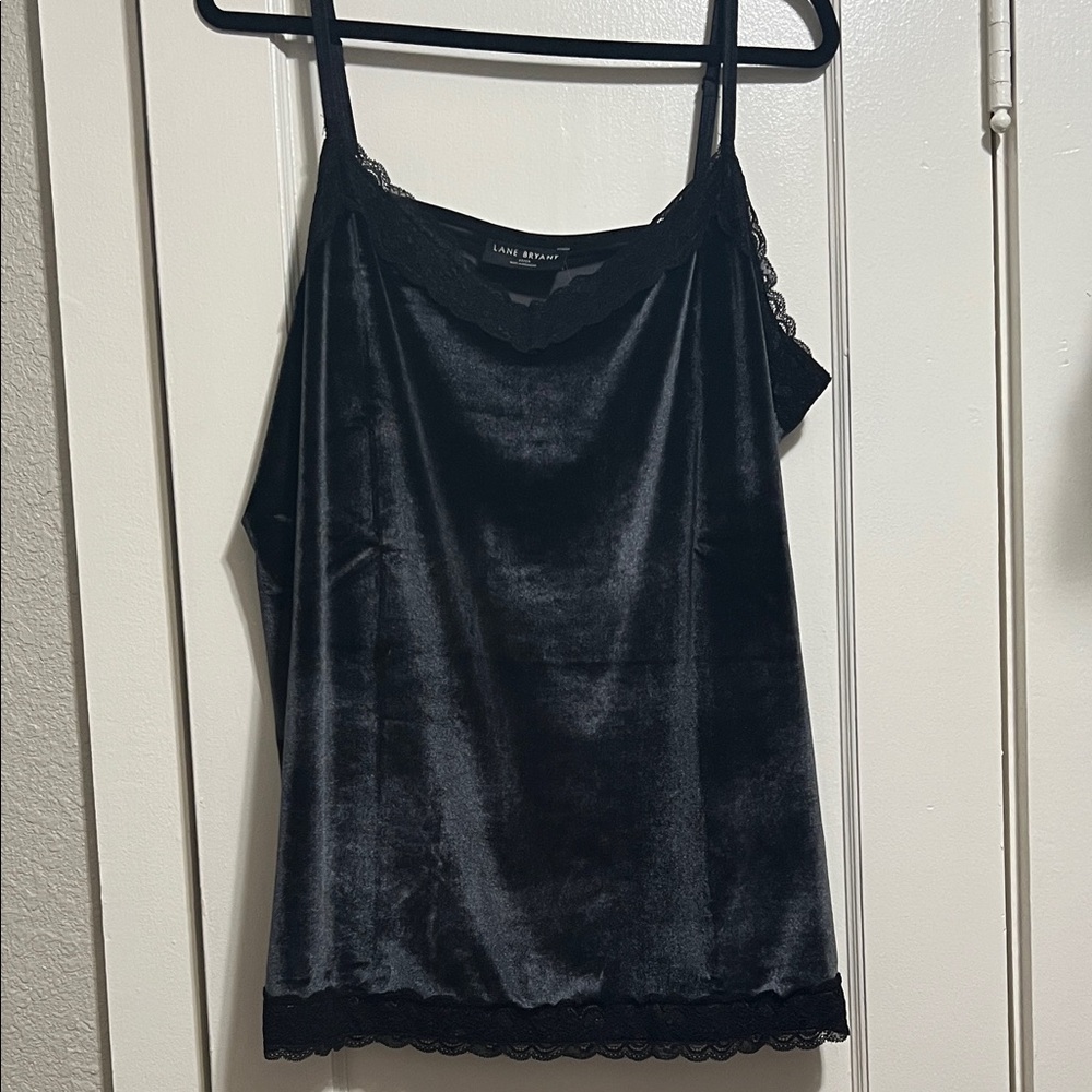 Lane Bryant Black Velvet Cami with Lace